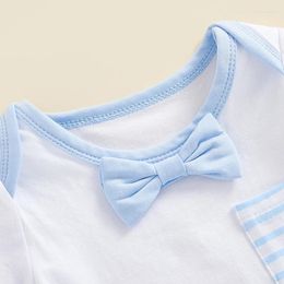 Clothing Sets Baby Boys 2Pcs Gentleman Outfits Short Sleeve Bow Tie Romper Pocket Shorts Set