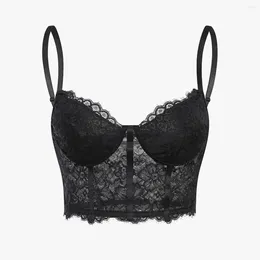 Women's Tanks Summer Lace Top Y2k Ruffle Women Camisole Vests Crop Tops Korean Fashion Clothing Corset Bra Halter Ropa De Mujer