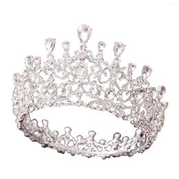 Hair Clips Green Crystal Crown For Women Luxurious Accessories Pageant Ornaments Birthday Party Adult Ceremony