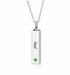 Fashion Jewellery dad Cube Single Stainless Steel Pendant Necklace Urn Kit Cremation Ashes Jewellery for ashes7270981