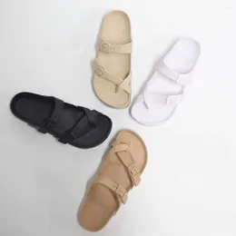 Dress Shoes EVA Solid Color Platform Slides Comfort Lightweight Buckle Home Thong Slippers Beach Sandals