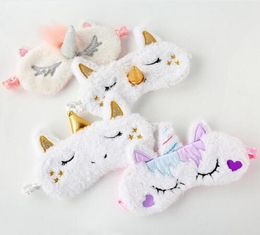 Unicorn Eye Mask Cartoon Sleeping Mask Plush Eye Shade Cover Blindfold Eyeshade Suitable For Travel Home GB5972440555