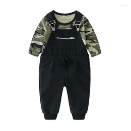 Clothing Sets Listenwind Toddler Boy Autumn Clothes Camouflage Pattern Long Sleeve Sweatshirt Suspender Pants 2Pcs Outfit For 1-5 Years