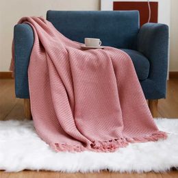 Blankets Textile City Home Sofa Decorate Cover Winter Warm Throw Blanket Solid Simplicity Grain Beige Heavy Bedspread 130x172cm