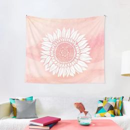 Tapestries Pink Watercolour Flower Tapestry Room Aesthetic Bedroom Decoration Decorative Wall Murals Decor Korean Style