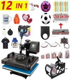 Printers 12 In 1 Combo Heat Press Machine Sublimation Heat Press Heat Transfer Machine For Mug Cap Tshirt Phone Cases pen keychain2975309