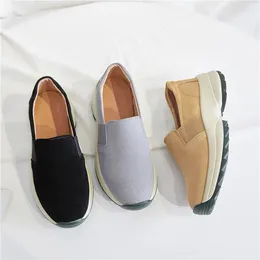 Casual Shoes Comfort Platform Loafers Women Beige Black Fashion Spring Leather Slip On Pointed Toe Flats Plus Size 35-43 Handmadejhu7