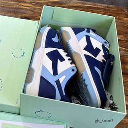 Designer Shoes Blue Vintage Arrowhead Shoes Off Mens Sneakers Brand Arrowhead Womens Low Top Casual Toe Layer Calf Leather Upper Rubber Sole Belt Original Box 351