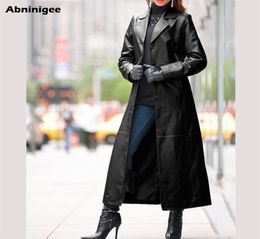 Leather Jacket Women Long Women s Clothing Spring Solid Colour Steampunk Gothic Lapel Biker Woman Faux Fur Coat 2208187192562