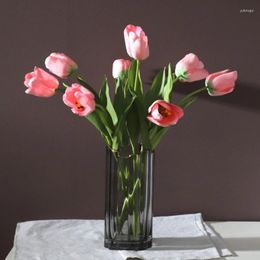 Decorative Flowers Tulip Flower Artificial Bouquet 52cm PE Foam Fake Home Office Wedding Decor Silk Garden