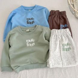Clothing Sets Kids 1-6Y Boys Girls Clothes Toddler Baby Letter Print Cotton Pullover Sweatshirt Children Long Sleeve Tees Spring Casual