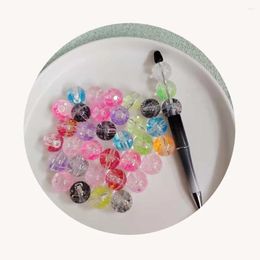 Decorative Figurines 18mm Cute Transparent Colorful Acrylic Pearl Beads Round Loose Space For Jewelry Making DIY Bracelet Accessories