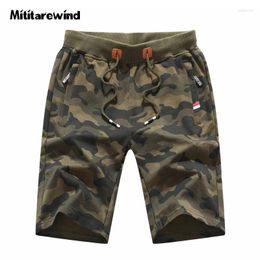 Men's Shorts Summer Casual Cotton Short Men Outdoor Slim Fit Knee Length Mens Elastic Waist Drawstring Sports Plus Size