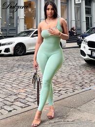 Dulzura Slant Collar One Shoulder Summer Sleeveless Solid Pure Outfits Clothing Jumpsuit Clubwear Sexy Party Body-Shaping 240429