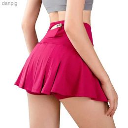 Skirts Cloud Hide Pluse Size Tennis Skirts for Lady SEXY Dancing Pocket Skorts Fitness Shorts High Waist Running Workout Pantskirt Y240508