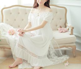 2018 Nightgowns Women Lolita Cotton Home Clothing Longleddress de travestia de roupas de dormir para roupas de dormir vintage Princesa SleepShirts3852032