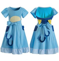 Girl's Dresses Blue dog childrens clothing orange/blue high heels dress family orange dog dressL2405