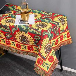 Blankets Gerbera Flower Cotton Woven Throw Blanket Tapestry Double Side Sofa Chair Cover Beds/pread Outdoor Beach Sandy Towels Cape