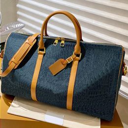 10A Fashion Blue Duffle Designers Travel Bag Denim Luggage Bags Women 45CM Handbags Fashion Classic Large Bag Designer Baggage Capacity Slqn