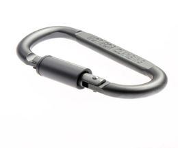 DShaped Camping Carabiner Aluminium Alloy Screw Dark grey Lock Hook Clip Key Ring Outdoor Camping Not For Climbing Tools Accessori8161240