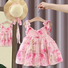 Girl's Dresses Baby Girl Dress Newborn Summer Dress Casual Princess Pendant Dress 1st Birthday Dress+Hat Set VestidosL2405