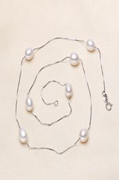 Freshwater Pearl Necklace 925 Silver Pendant Necklace For Women 78mm 4 color Natural Pearl Starry necklace Baroque Pearl Jewelry4745300