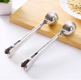 Multifunction Coffee Spoon Stainless Steel Kitchen Supplies Scoop Bag Seal Clip Coffee Measuring Spoon Portable Food Kitchen Tools8068053
