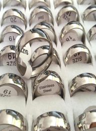 Bulk lots 100pcs High Polished Silver Comfortfit 6mm Band Stainless Steel Wedding Rings Unisex Jewellery Whole Jewellery Lots Siz868787426651