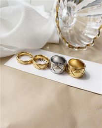 fashion OL geometry rhombus diamond designer band rings for women men 18K gold stainless steel simple love couple ring wedding jew4545841