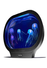 Boaz Jelly fish Tank Mood LED Colorful Aquarium Ocean Wave Projector Jellyfish night Light Lava Lamp Y2009227659239
