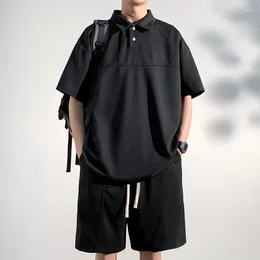 Men's Tracksuits 2024 Set Men Two-Piece Korean Sports Suit Ropa Hombre Fashion Summer Short Sleeve T Shirt Shorts Clothes Polo Tops