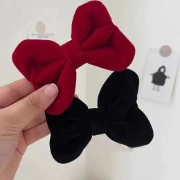 Three dimensional velvet bow Hair hairpins super fairy girl hairpin sweet temperament bangs edge clip versatile accessories Japan ZZ