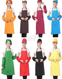 Pocket Craft Cooking Baking Aprons Household Adult Art Painting Solid Colours Apron Kitchen Dining Bib Customizable BH2950 TQQ3784093