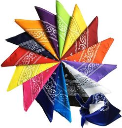 Paisley Cowboy Hip hop Bandanas Handkerchief fashion mask Printed Square riding hooded scarf Multicolors Muffler for Men Women1478776