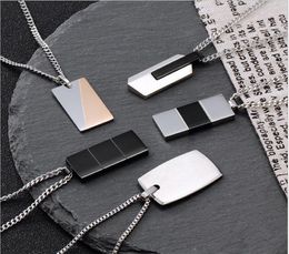 Silver chain for men pendant necklaces lovers titanium steel Retro hip hop personality fashion punk custom pendants womens clavica5528341
