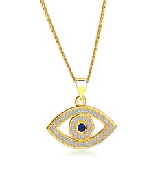 Blue Evil Eye Necklace Celebrity CZ Necklace Third Eye Necklace Birthday Gift Silver Gold9875681