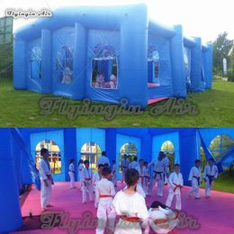 wholesale Garden Camping Inflatable Shaded Tent 14m Blue Air Blown Marquee House Pop Up Frame Structure For Party And Wedding Event