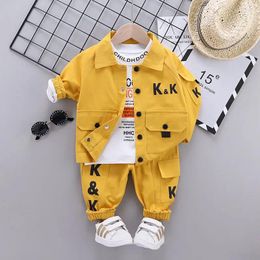 Clothing Sets Autumn Baby Boys Fashion Jacket T-Shirt Pants 3Pcs Spring Kids Infant Toddler Sportswear 1-4 Years