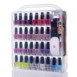 Nail Gel Makartt Professional Polish Holder Organiser for 48 / 60 Bottles with Large Separate Compartment Tools Storage Box Q240507