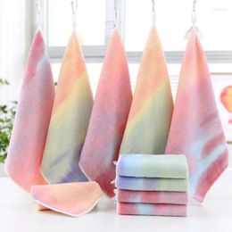 Towel 1pc Water Absorbing Soft Microfiber Washcloth Multi-Purpose Cleaning Cloth Bathing Hair Drying Face Gradient Square