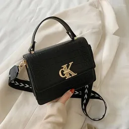 Shoulder Bags Metal Lock Solid Color Crossbody Bag For Women 2024 Girl's Stone Pattern Small Handbags Ladies Purses And Bolsa