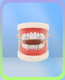 Lureen Hip Hop Hollow Out Gold Teeth Grills Dental Top Bottom Grills Fashion Halloween Party Vampire Teeth Caps Jewelry Ld00036139542