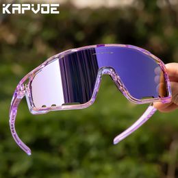 Kapvoe Cycling Glasses MTB Cycling Sunglasses Polarized Mens Sunglasses UV400 Racing Bike Glasses Eyewear Women Sport Goggles 240508