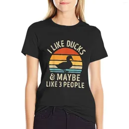 Women's Polos I Like Ducks And Maybe 3 People Duck Farm Farmer Gifts T-shirt Graphics Shirts Graphic Tees Women T Shirt