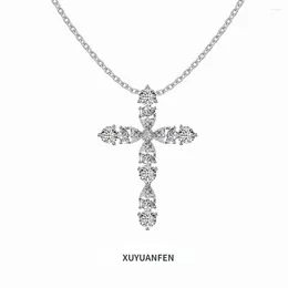 Chains XUYUANFEN INS Style Necklace With Women's Zircon Inlaid Cross Exquisite Design For Forest Unique Fashion