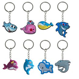 Key Rings Sharks And Whales Keychain Keyring For School Bags Backpack Backpacks Classroom Day Birthday Party Supplies Gift Suitable Sc Othb4