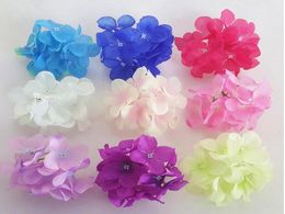 NEW 100 PcsLot Artificial Hydrangea Silk Flowers Heads Decoration for Wedding Party Banquet Home Decorative Flowers8767452