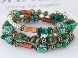 2020 Bohemian New Shell Turquoise Stone Bracelet Multilayer Beads Strand Bracelets Bangles For Women Pulseras Mujer7551366