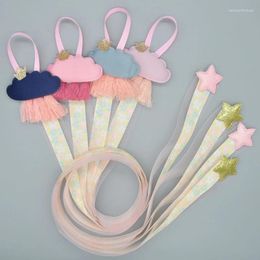 Hair Clips Girls Baby Ribbon Hanging Bow Headband Clip Cloud Tassels Holder