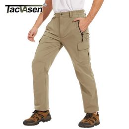 Men's Pants Tacvasen Lightweight Quick Drying Trousers Mens Tactical Fishing Pants Elastic Nylon Outdoor Hiking Cargo Pants Summer Work Pants J240507